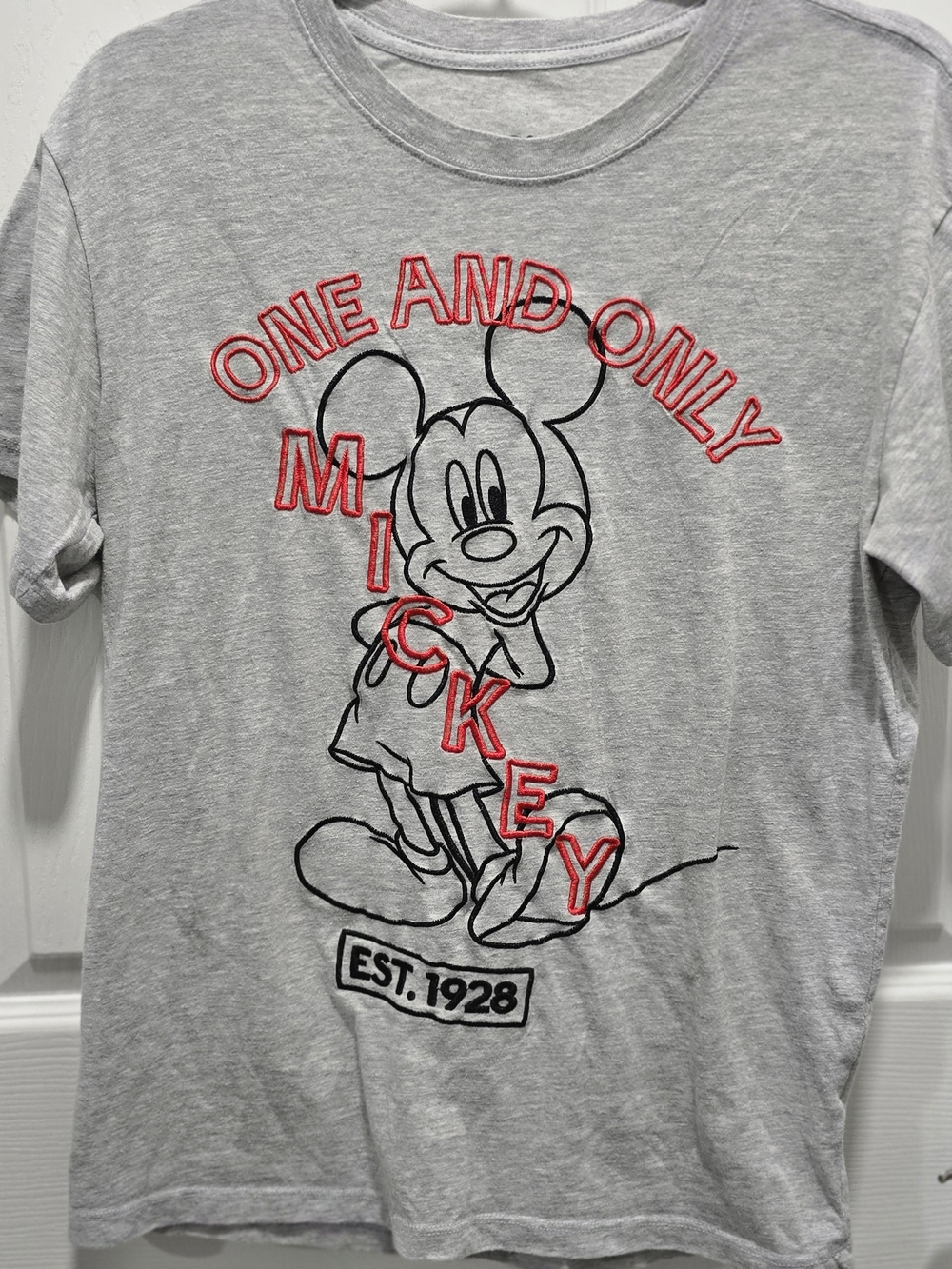 Disney Grey Tee with Red and Black Mickey Graphic